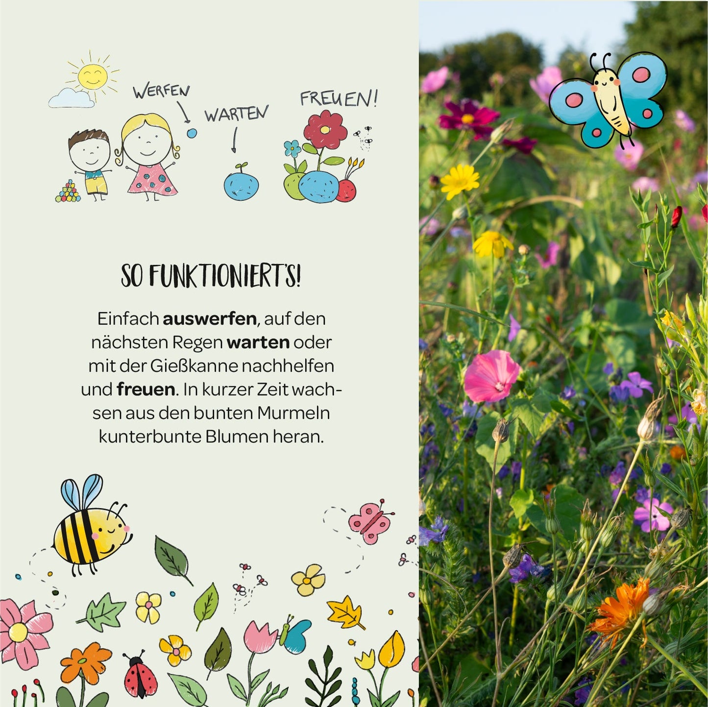 10x5 Blumenmurmeln im Tütchen – Gastgeschenk