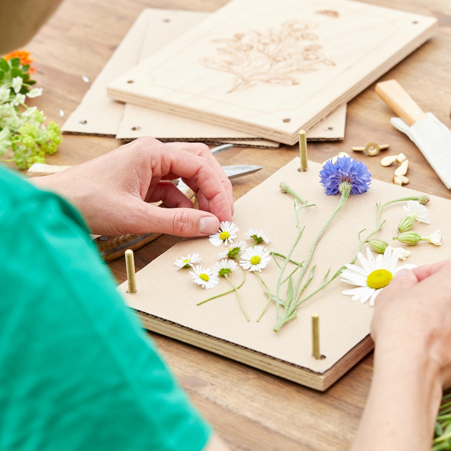 Flower press for flowers, blossoms & co.