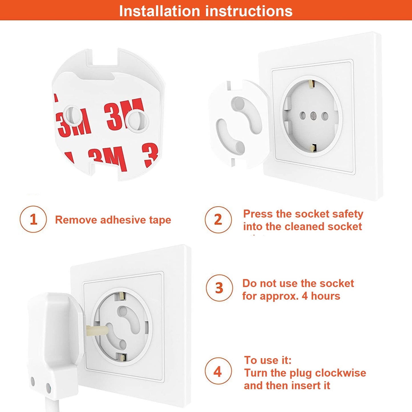 40 Pieces Plug Socket Protection for Baby Safety Rotating Mechanism