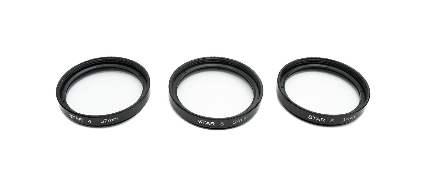 SYSTEM-S Stern Filter Set 37 mm 4 6 8 Punkt Linse für Smartphone Fotografie in Schwarz