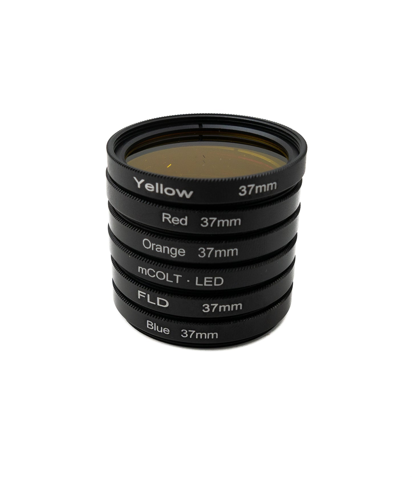 SYSTEM-S Farbfilter Set 37 mm 6 Stück Farbe Linse Filter mit Gewinde Hülle für iPhone 15 Pro Max
