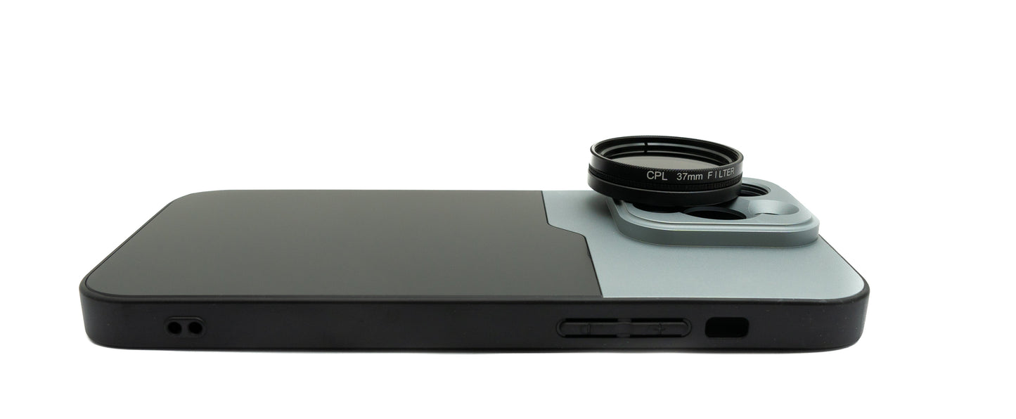 SYSTEM-S CPL Filter 37 mm Circular Polarizer Linse mit Gewinde Hülle für iPhone 14 Pro Max