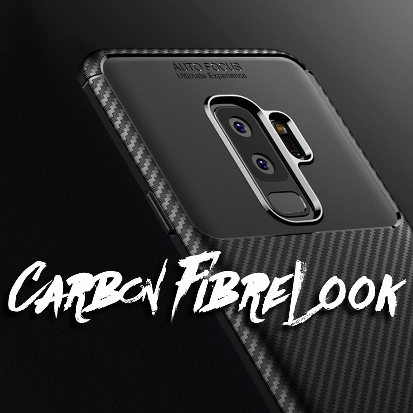 NALIA Silikonhülle für Samsung Galaxy S9 Plus – Rutschfest & Matt – VORTEX (Gebürstete Optik & Carbon Design) – Marke aus Berlin