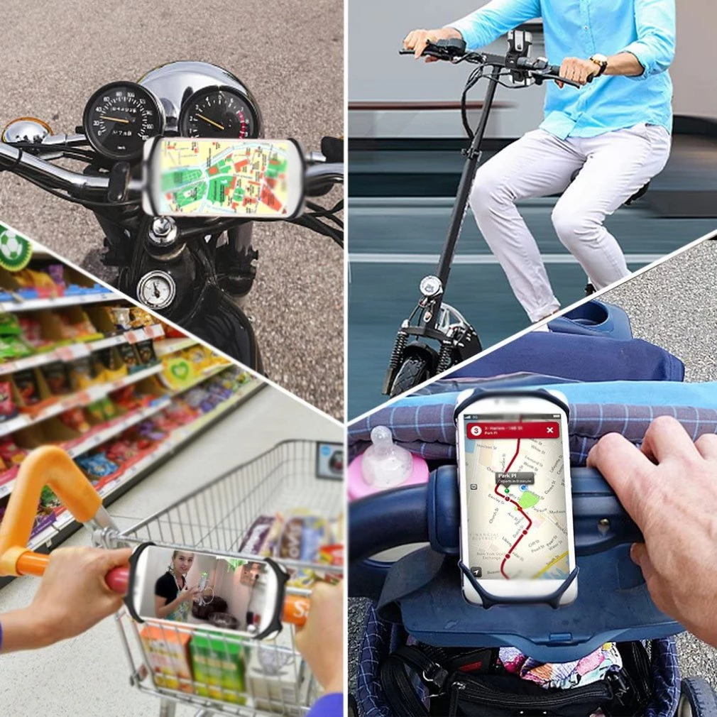 Mobile Phone Holder for Bicycle Silicon 360° Rotation Detachable or Undetachable