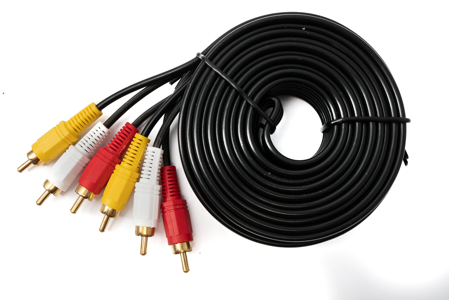 SYSTEM-S Cinch 3 RCA Kabel 5 m Stecker zu Stecker Stereo & Composite AV Schwarz