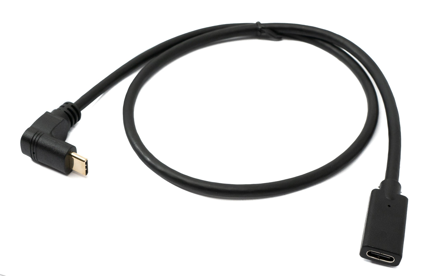 SYSTEM-S USB 3.1 Gen 2 cable 60 cm Type C male to female angled in black