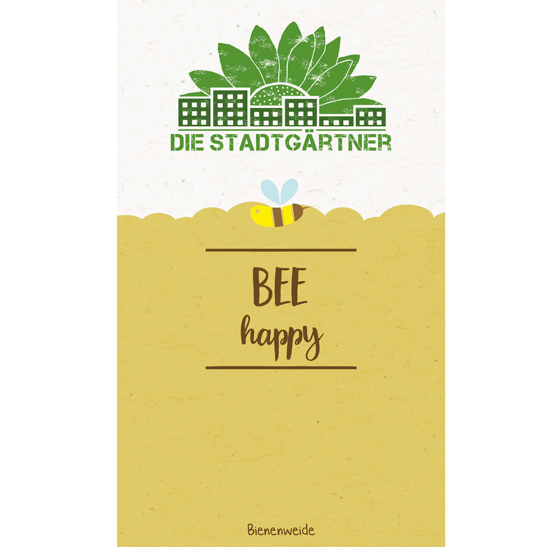 Seed greeting "Bee happy"
