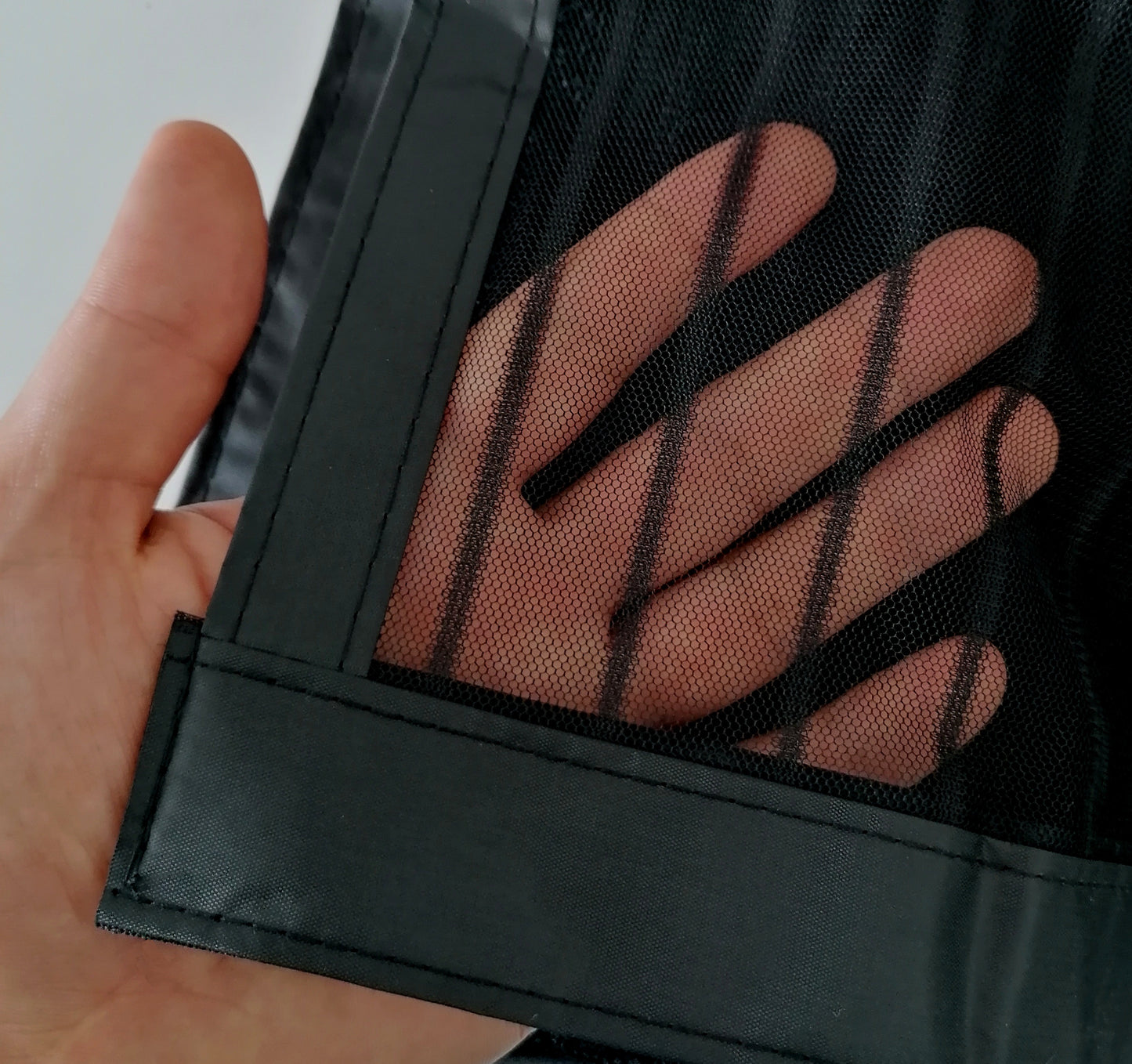 Magnetic Fly Screen for Doors Insect Protection Net Polyester Black