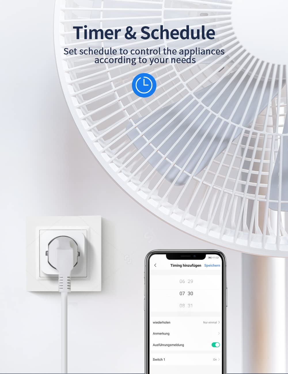 Smart Plug WiFi with Power Monitoring Function 16A App Smart Life Tuya Alexa