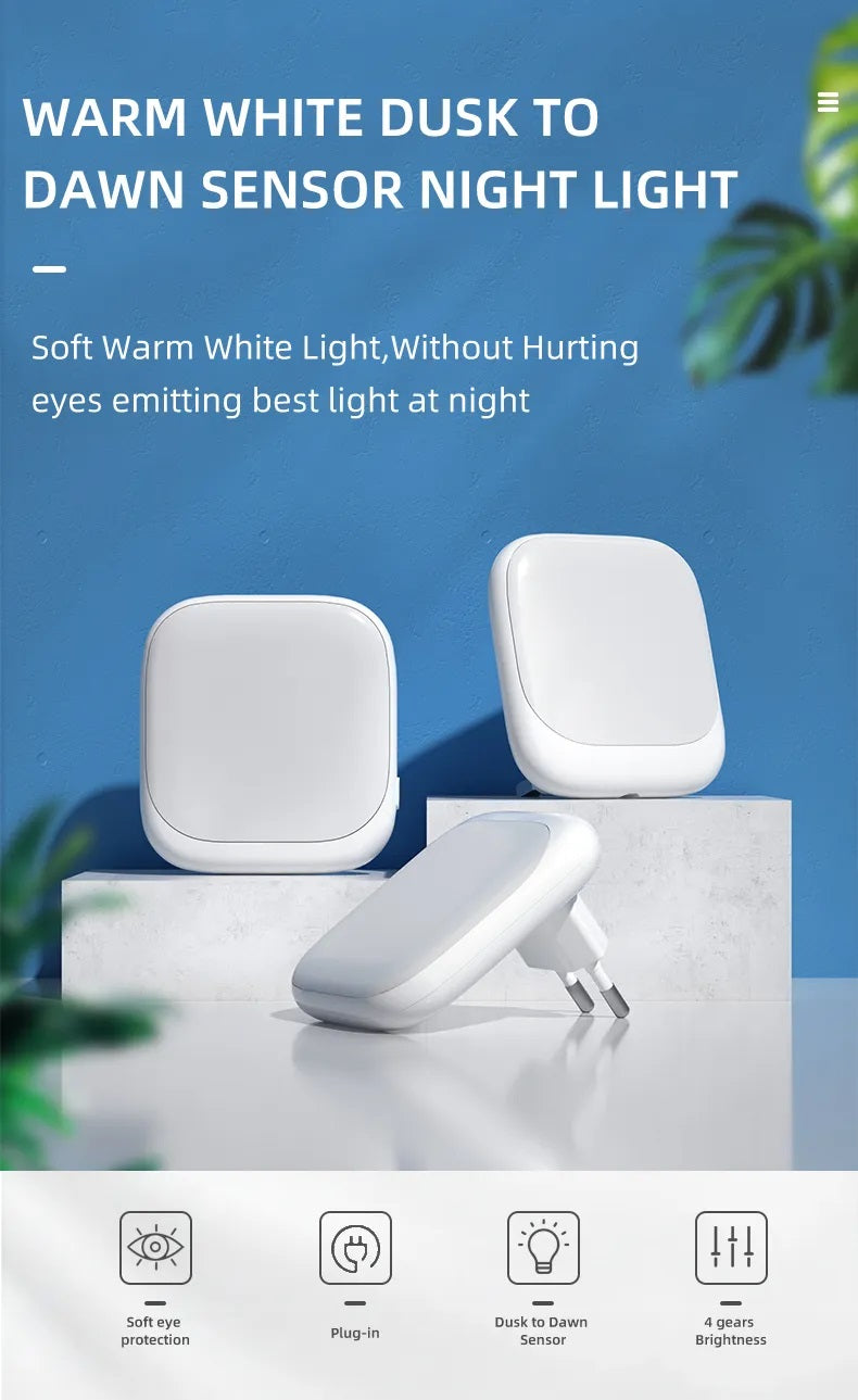 2 Pieces LED Night Light Plug-In with Twilight Sensor