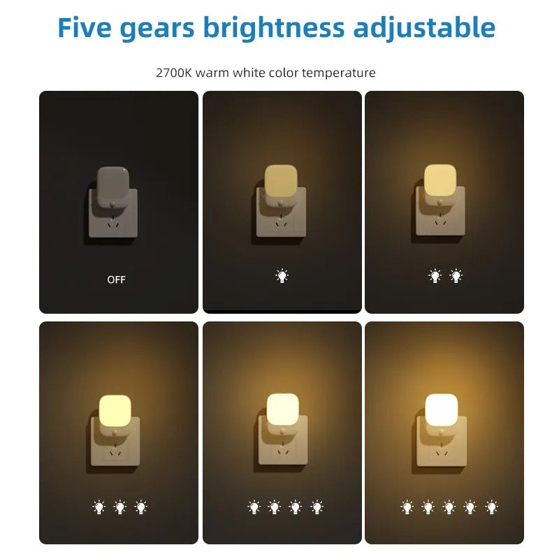 2 Pieces LED Night Light Plug-In with Motion Sensor
