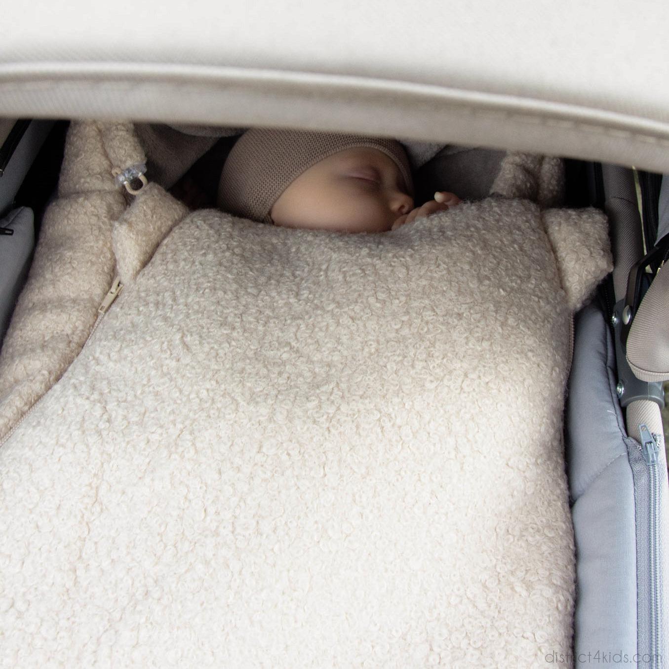 Winterfußsack Teddystoff Bouclé – für Kinderwagen & Autoschale