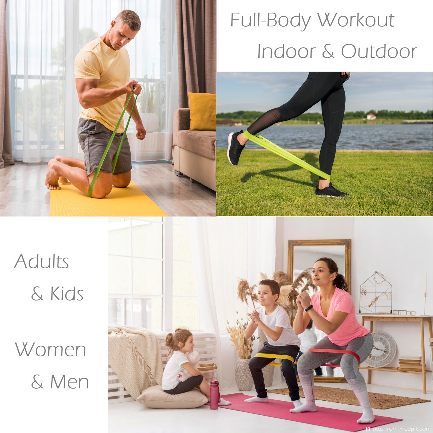 Fitness Bands Resistance Bands Set of 5 Latex Elastic bands