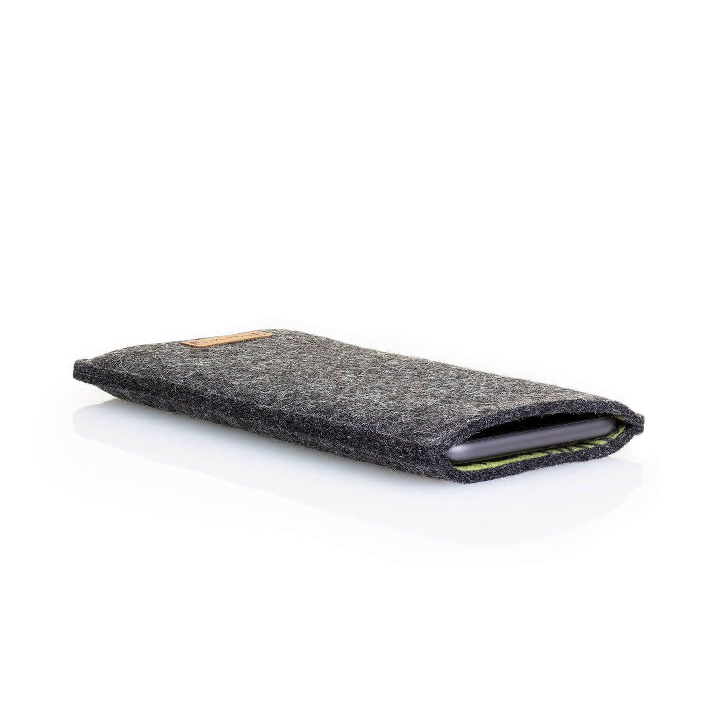 Cell phone case for iPhone SE 2020 | made of felt and organic cotton | anthracite - stripes | Model "LET"
