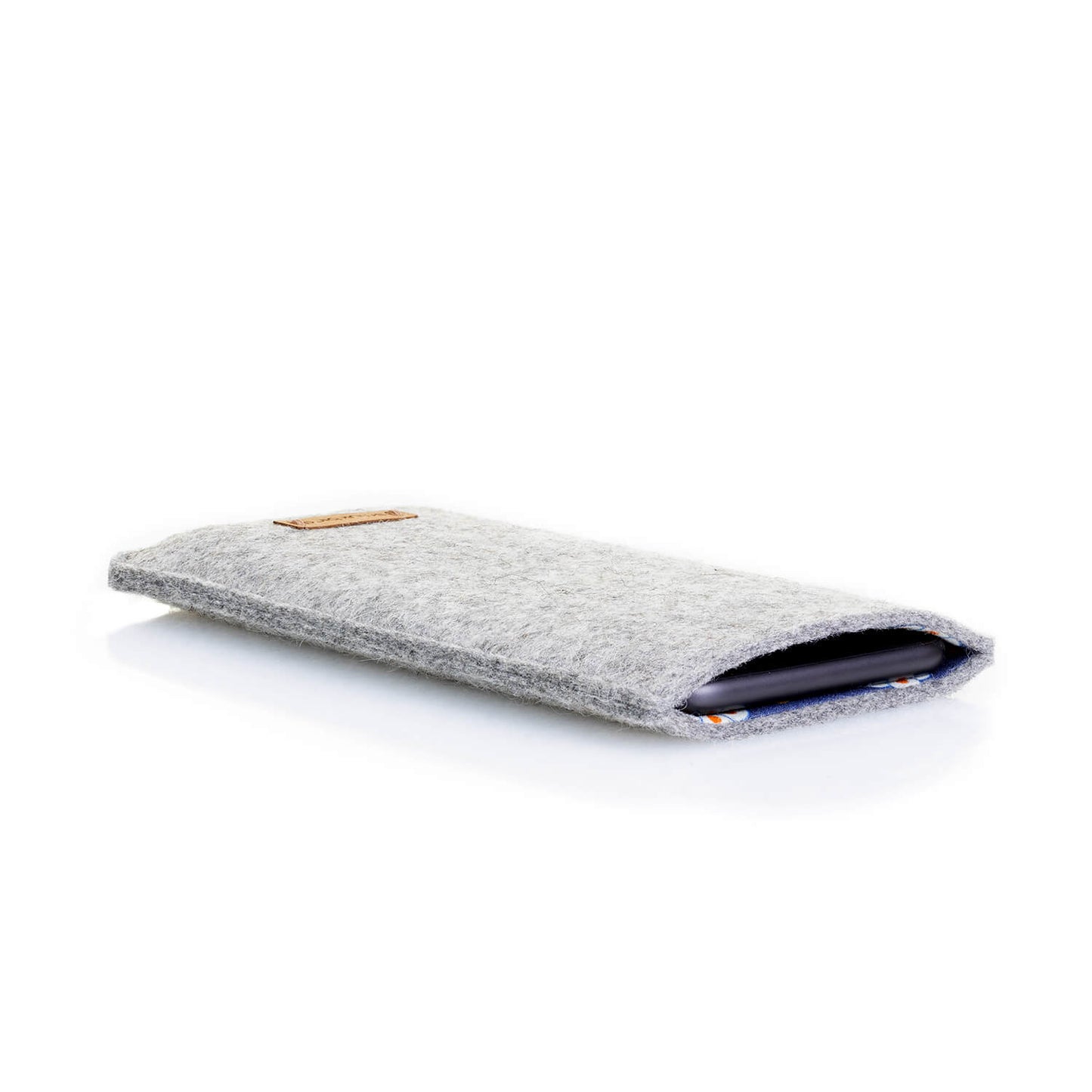 Handytasche für Xiaomi Redmi 12 | aus Filz und Bio-Baumwolle | hellgrau - bloom | Modell "LET"