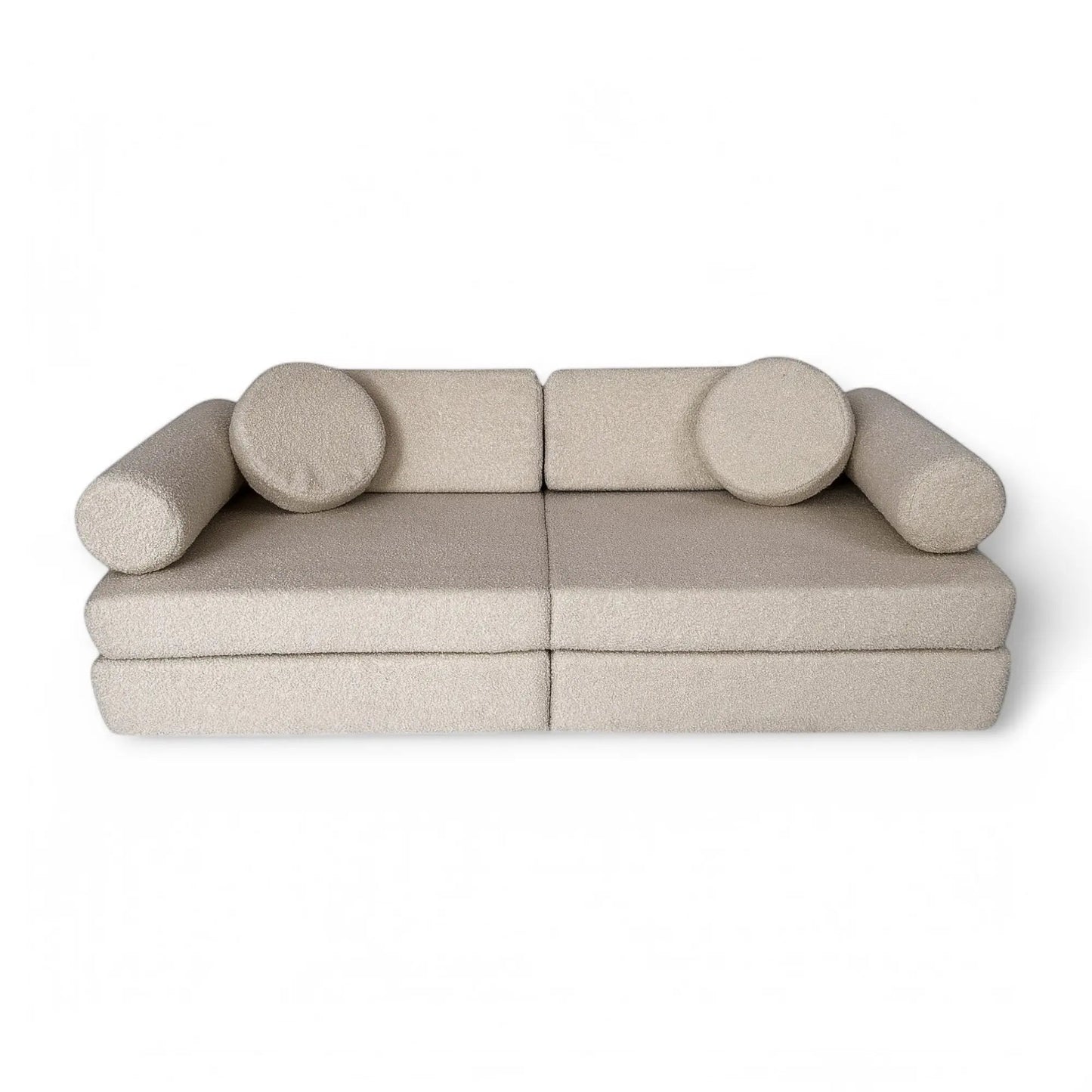 Spielsofa Teddystoff Bouclé – Kreativer Spielspaß & Gemütlichkeit