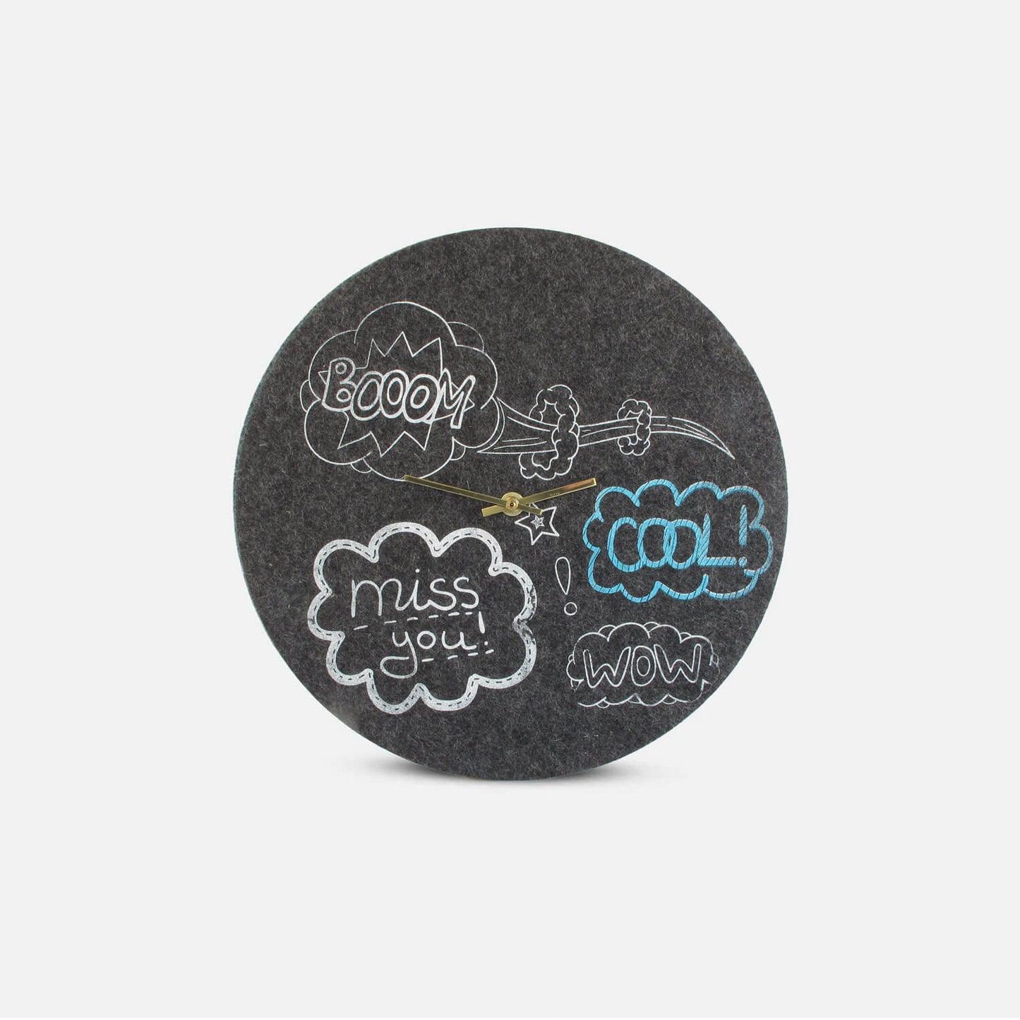 Felt and cork wall clock, 30 cm | Design "Cool" by Anja Streese
