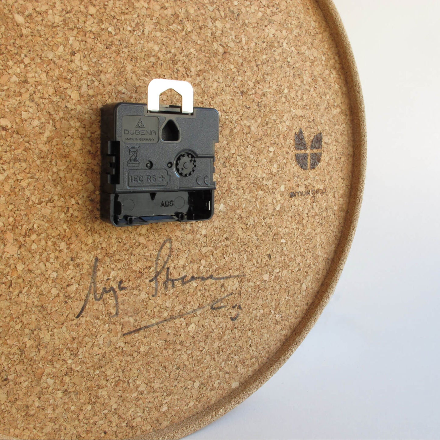 Felt and cork wall clock, 30 cm | Design "Heart" by Anja Streese