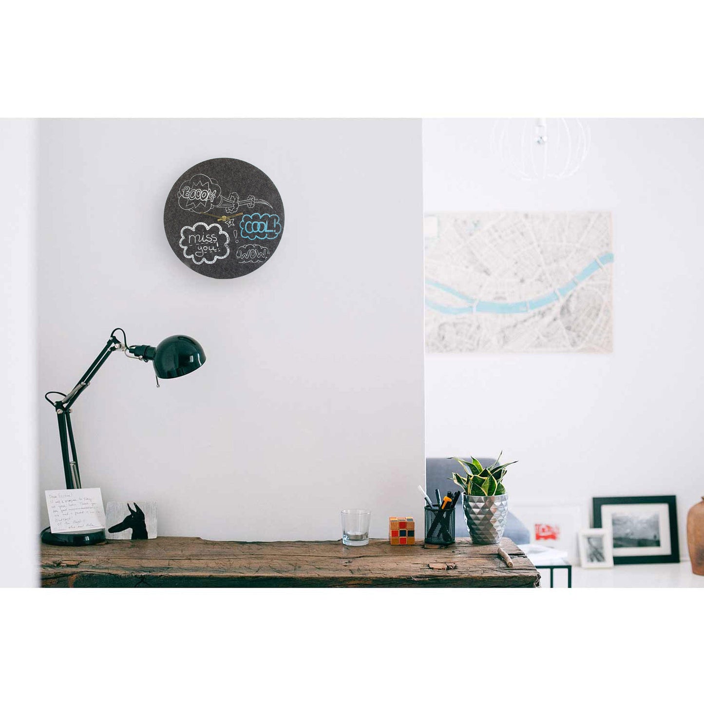 Felt and cork wall clock, 30 cm | Design "Cool" by Anja Streese