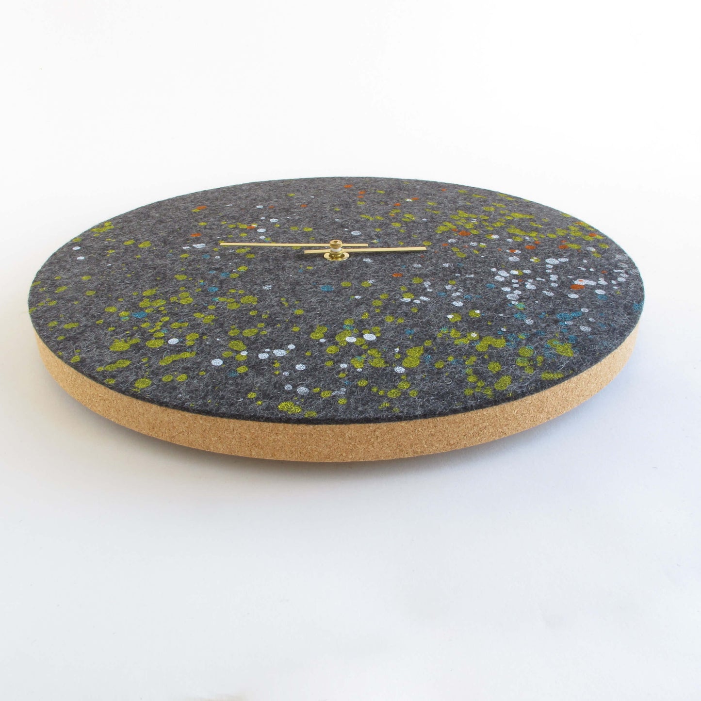 Felt and cork wall clock, 30 cm | Design "Dots" by Anja Streese