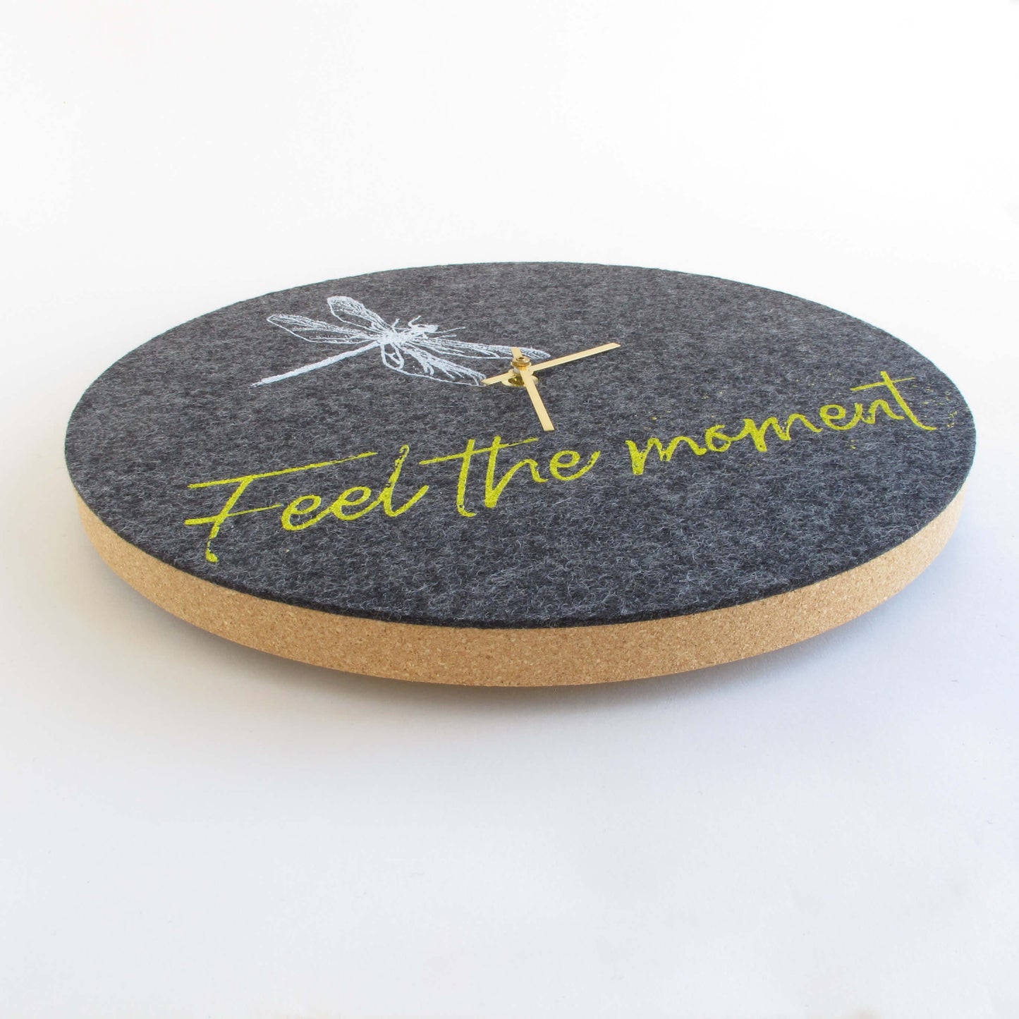 Felt and cork wall clock, 30 cm | Design "Moment" by Anja Streese