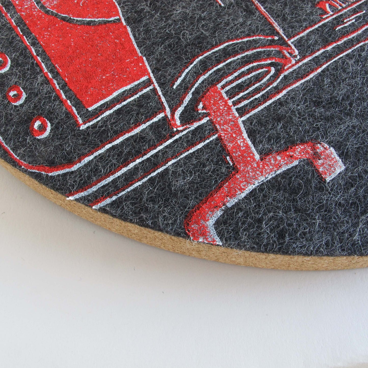 Felt and cork wall clock, 30 cm | Design "Dreams" by Anja Streese