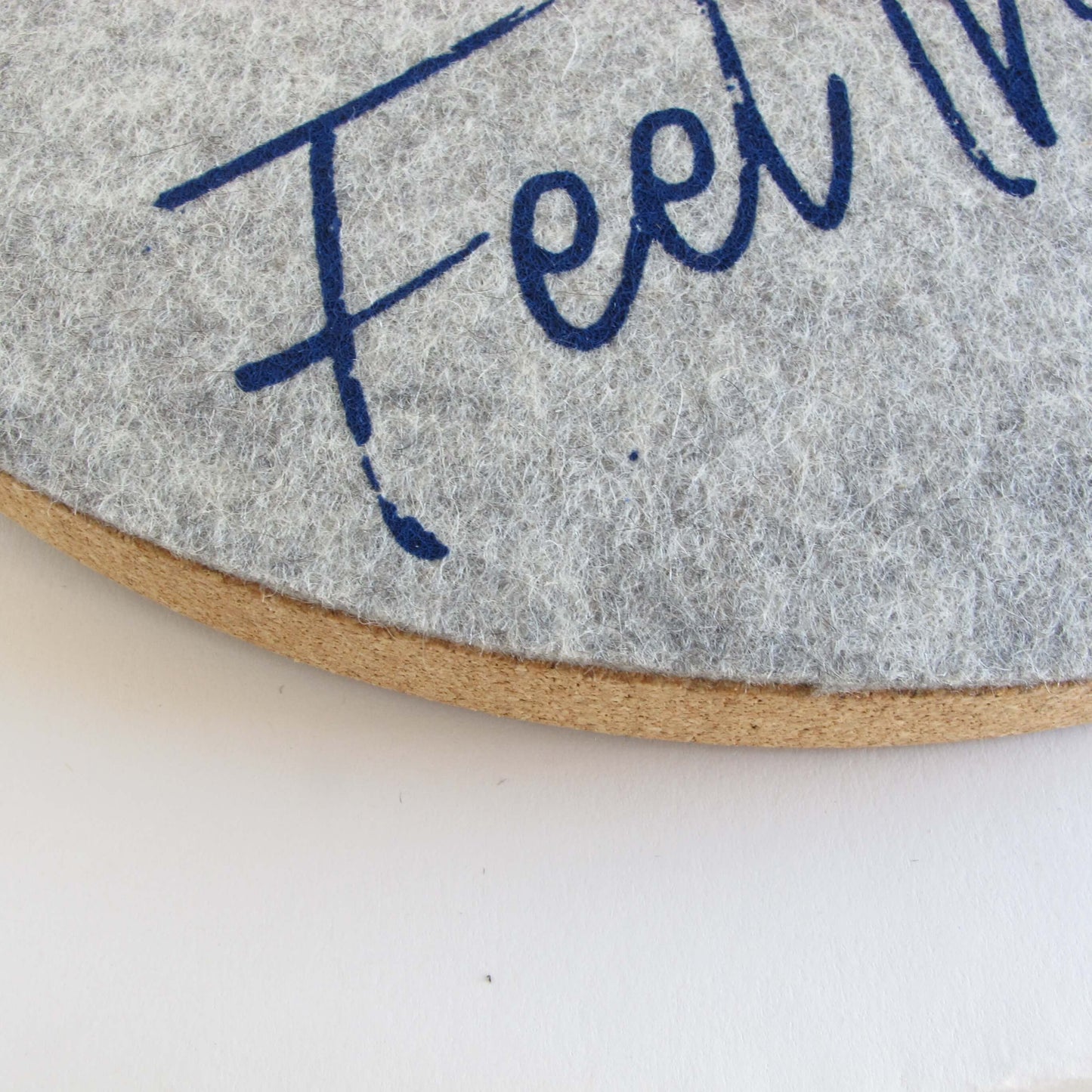 Felt and cork wall clock, 30 cm | Design "Heart" by Anja Streese