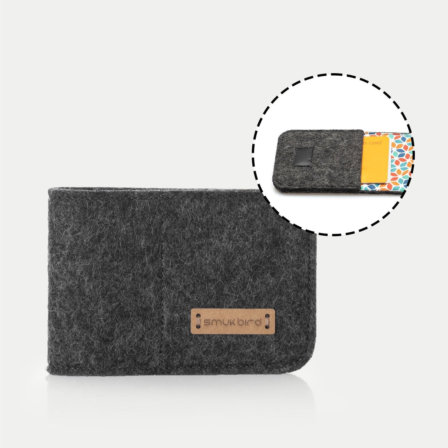 EC card holder made of felt | anthracite - Colorful