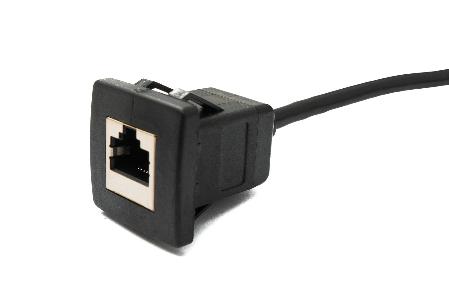 SYSTEM-S LAN Kabel 100 cm RJ45 Stecker zu Buchse Square Dash Panel Mount Cat6