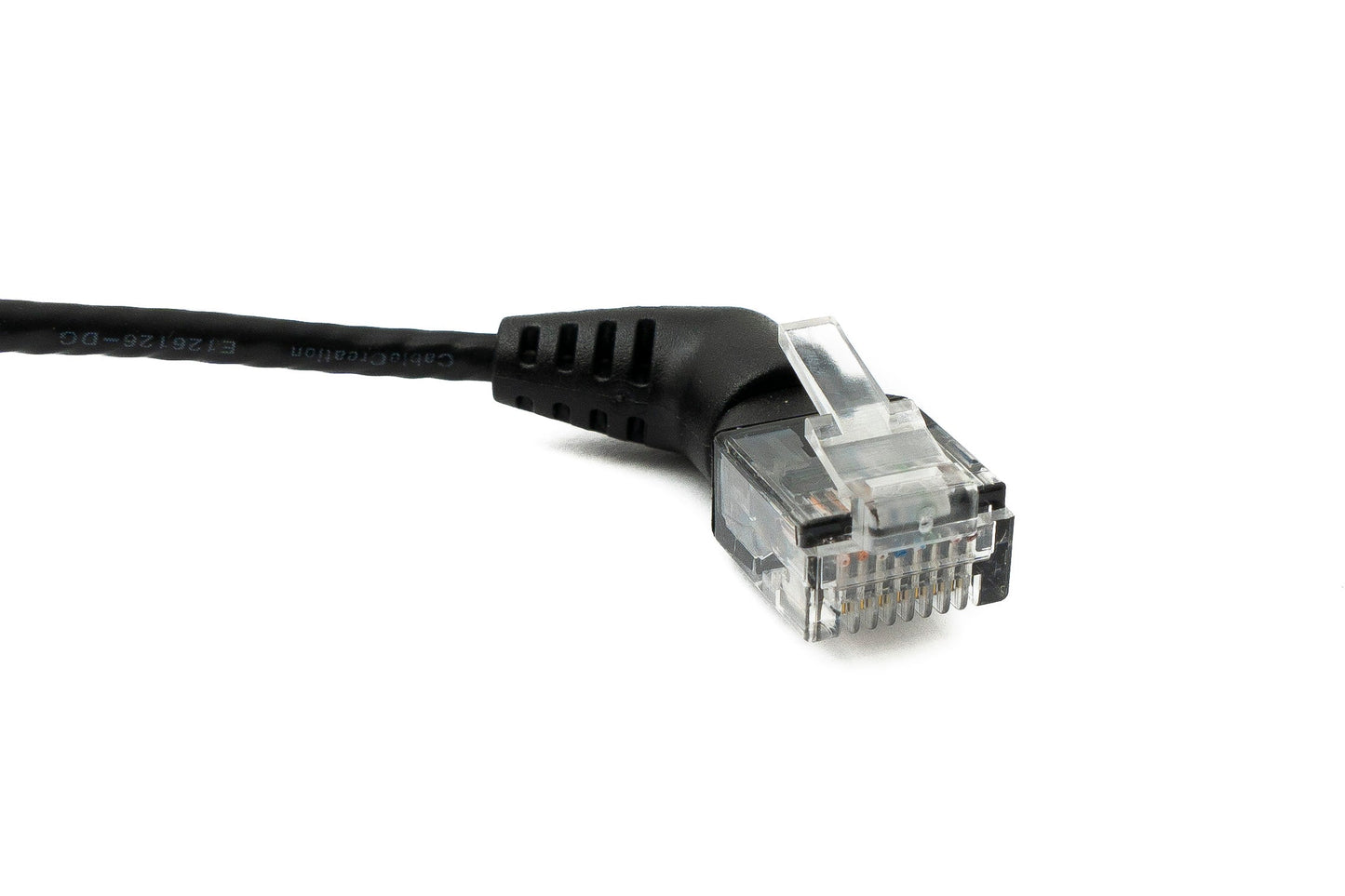 SYSTEM-S LAN Kabel 100 cm 8P8C RJ45 Stecker zu Stecker Winkel in Schwarz