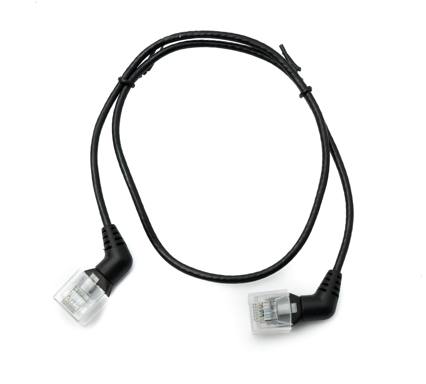 SYSTEM-S LAN Kabel 50 cm 8P8C RJ45 Stecker zu Stecker Winkel in Schwarz