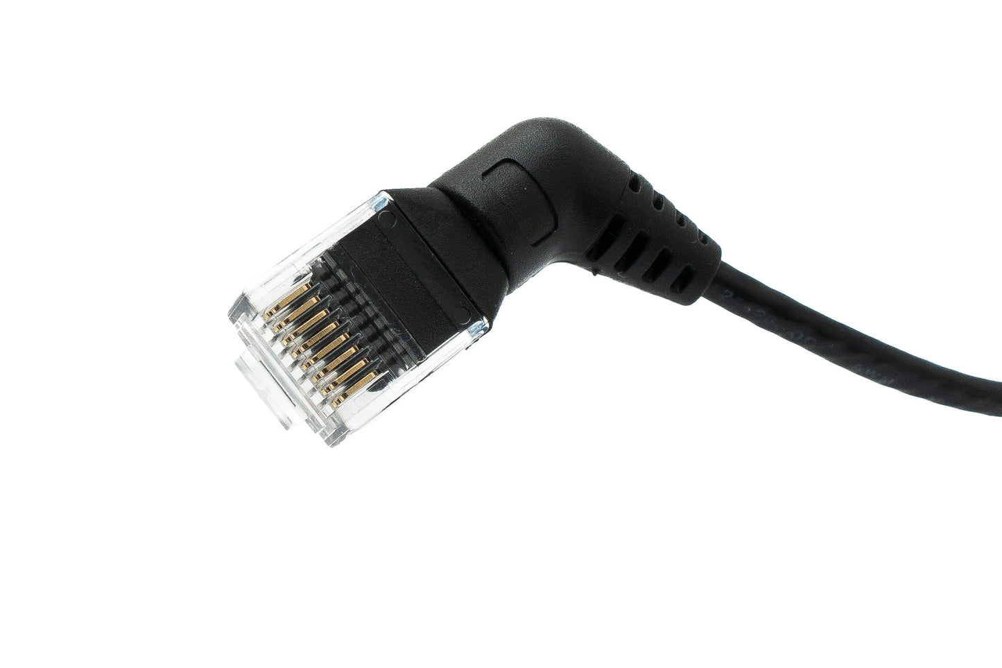 SYSTEM-S LAN Kabel 50 cm 8P8C RJ45 Stecker zu Stecker Winkel in Schwarz