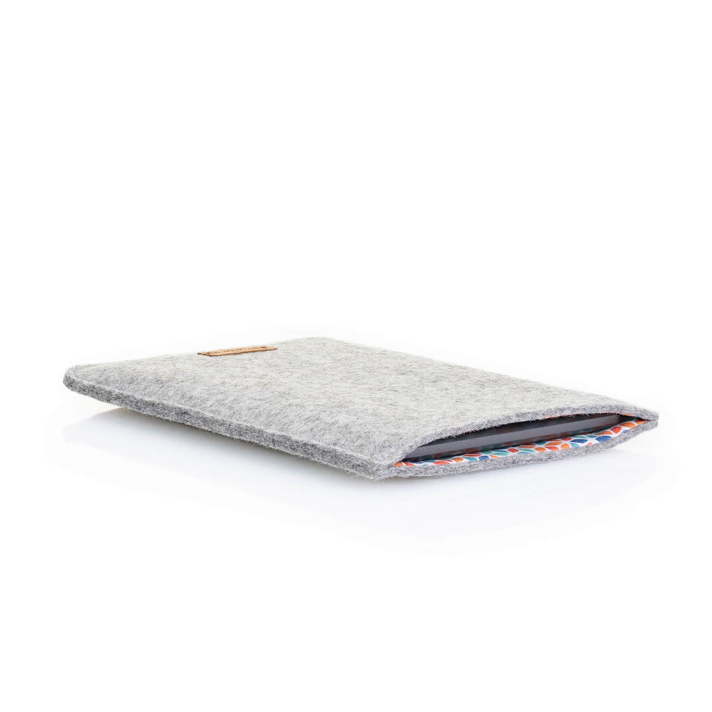 Hülle für Kindle Scribe | aus Filz und Bio-Baumwolle | hellgrau - colorful | Modell "LET"