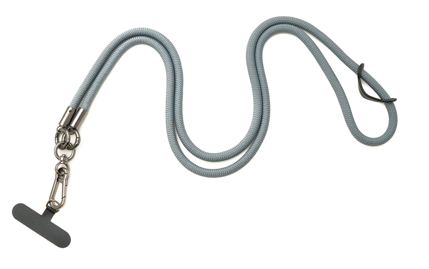 SYSTEM-S Umhänge Band Schulter Hals Schlaufe für Smartphone Hülle aus Nylon in Grau
