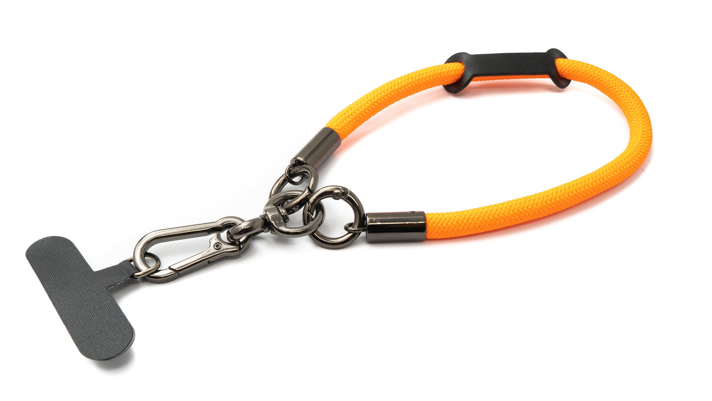 SYSTEM-S Handgelenk Schlaufe Armband für Smartphone Hülle aus Nylon in Orange