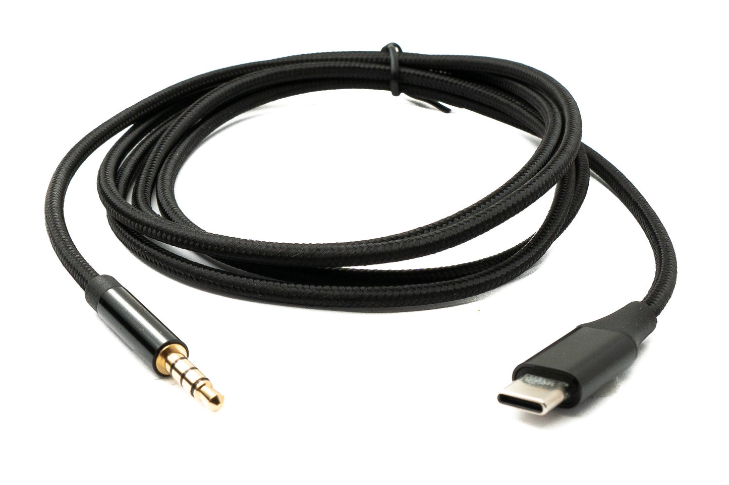 SYSTEM-S Audio Kabel 150 cm Klinke 3,5 mm Stecker zu USB 3.1 Kabel Typ C Stecker AUX in Schwarz