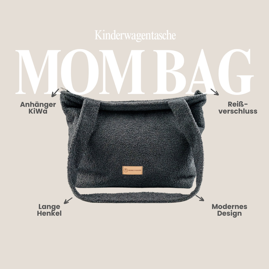 Wickeltasche Boucle Teddystoff für den Kinderwagen - Mom bag