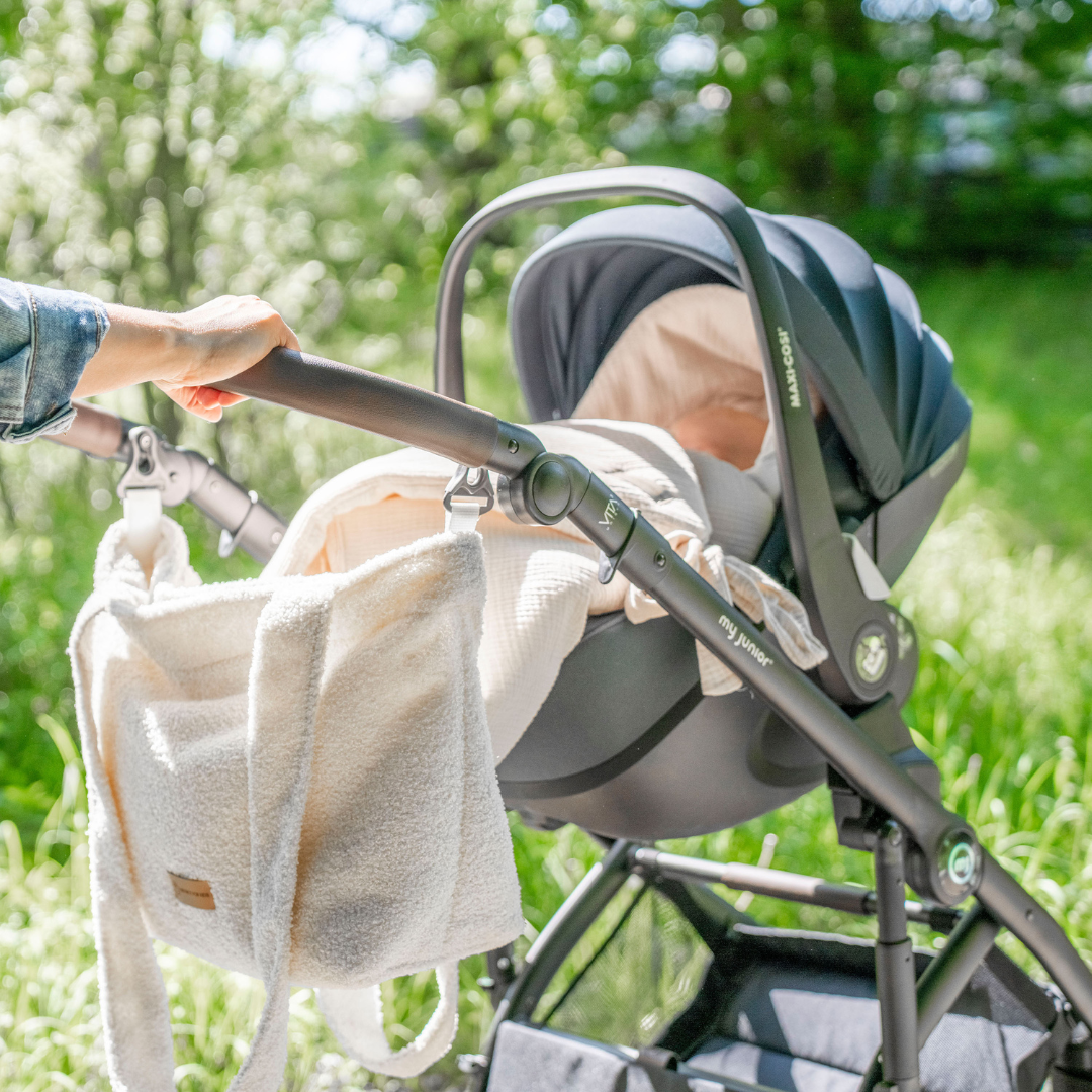 Wickeltasche Boucle Teddystoff für den Kinderwagen - Mom bag