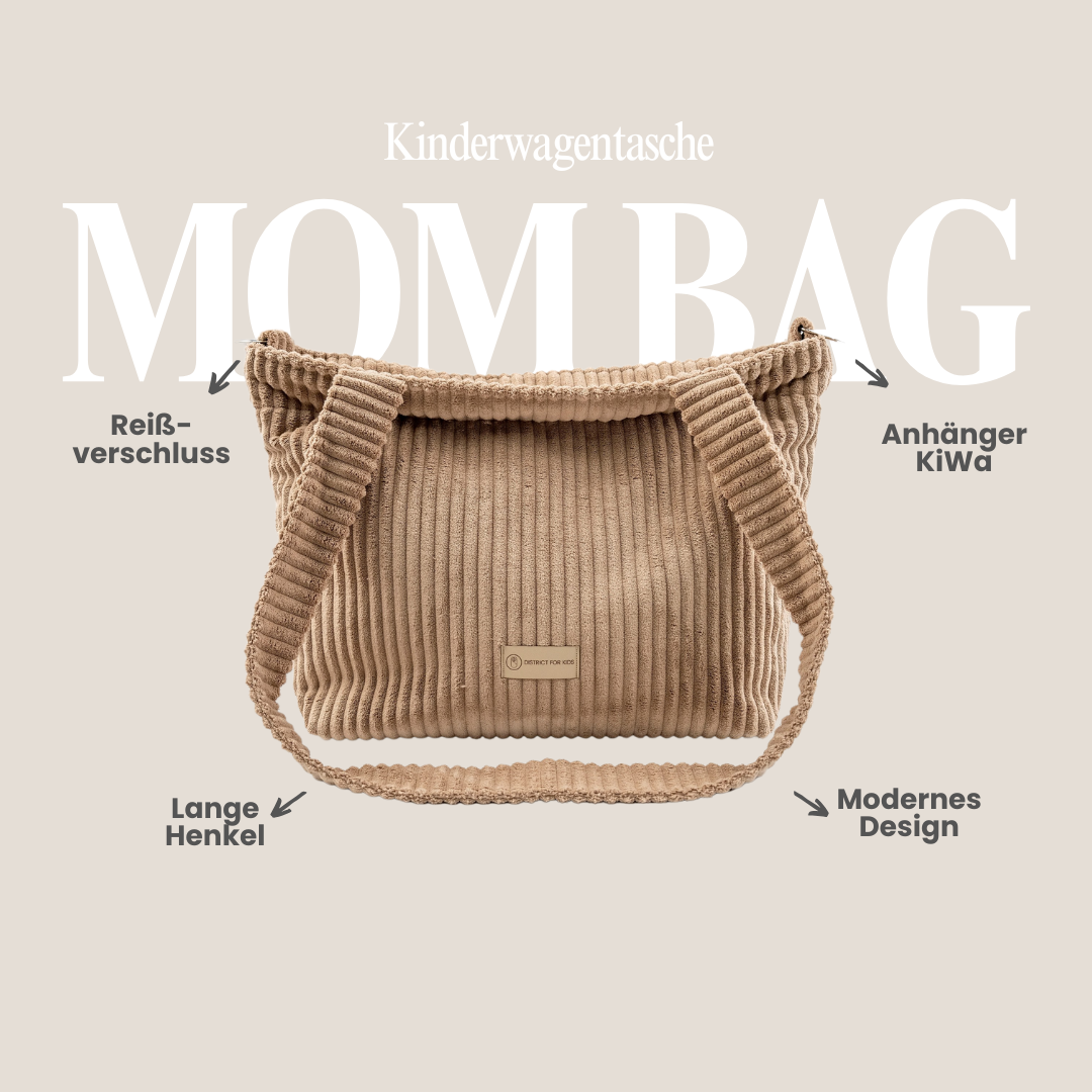 Wickeltasche Cord für den Kinderwagen- Mom bag