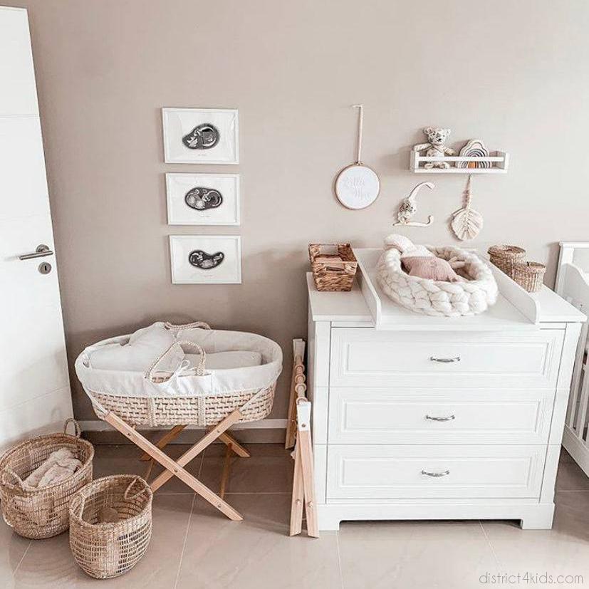 Moses basket wickerwork including mattress - comfortable sleeping environment for your baby