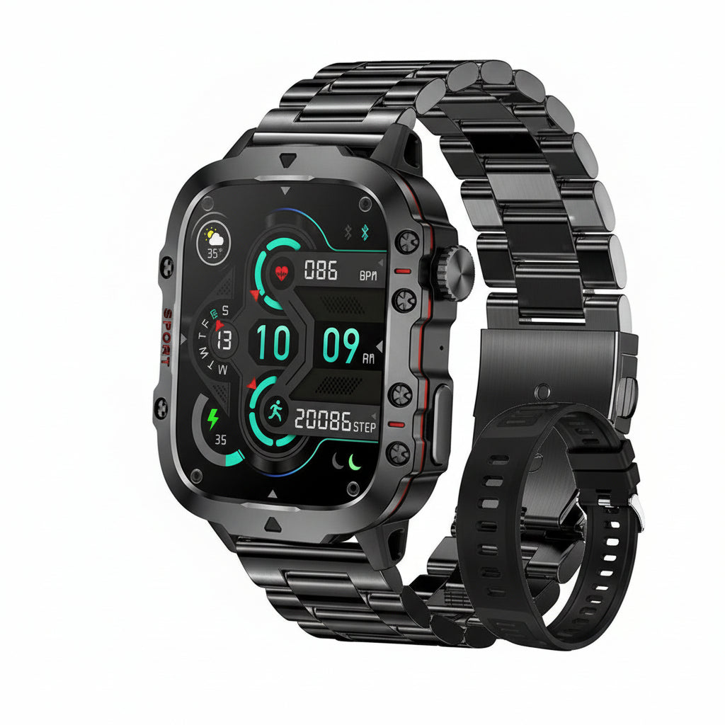 Outdoor Smartwatch mit Bluetooth-Anruf, GPS & 1,96" AMOLED