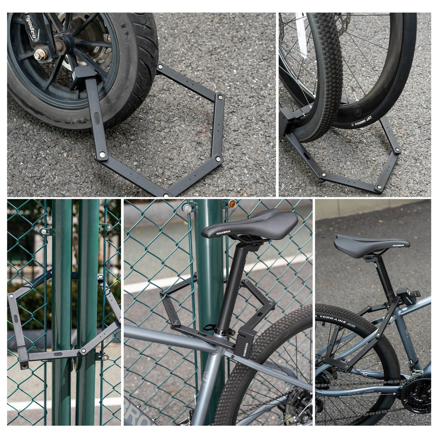 ROCKBROS Faltschloss Fahrradschloss 104 cm Faltbares