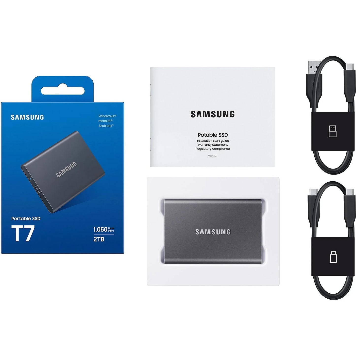 SAMSUNG Portable T7, 1-4 TB, extern SSD |