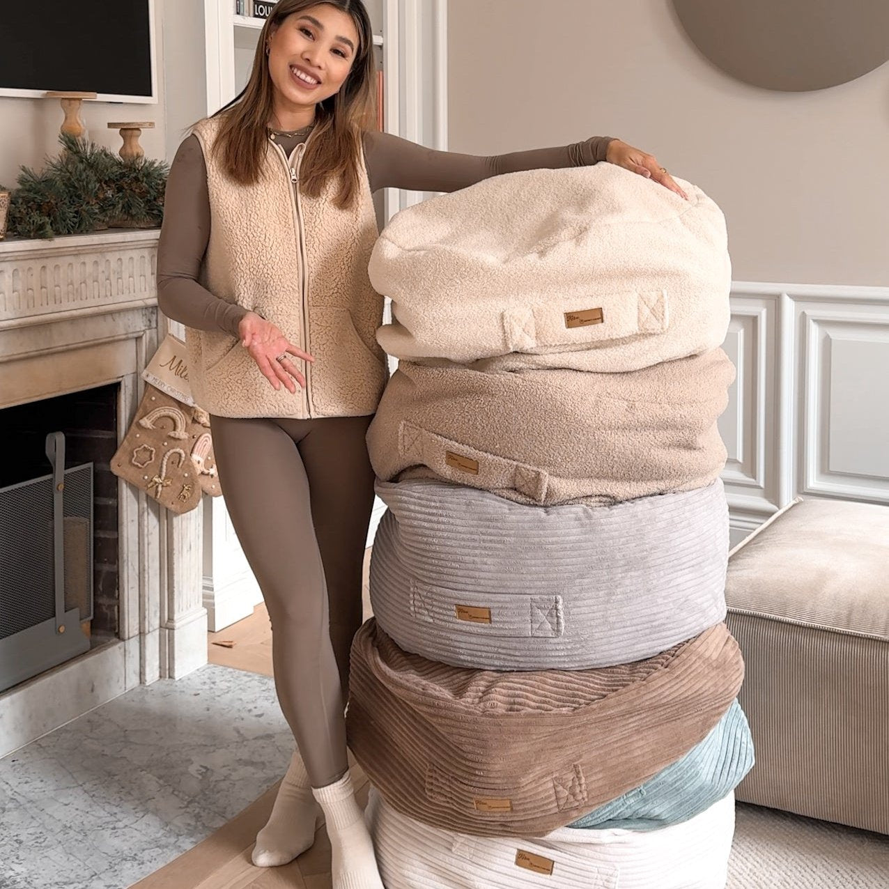 Sitzsack Cord mit Stauraum | Hide and Seat by Kisu