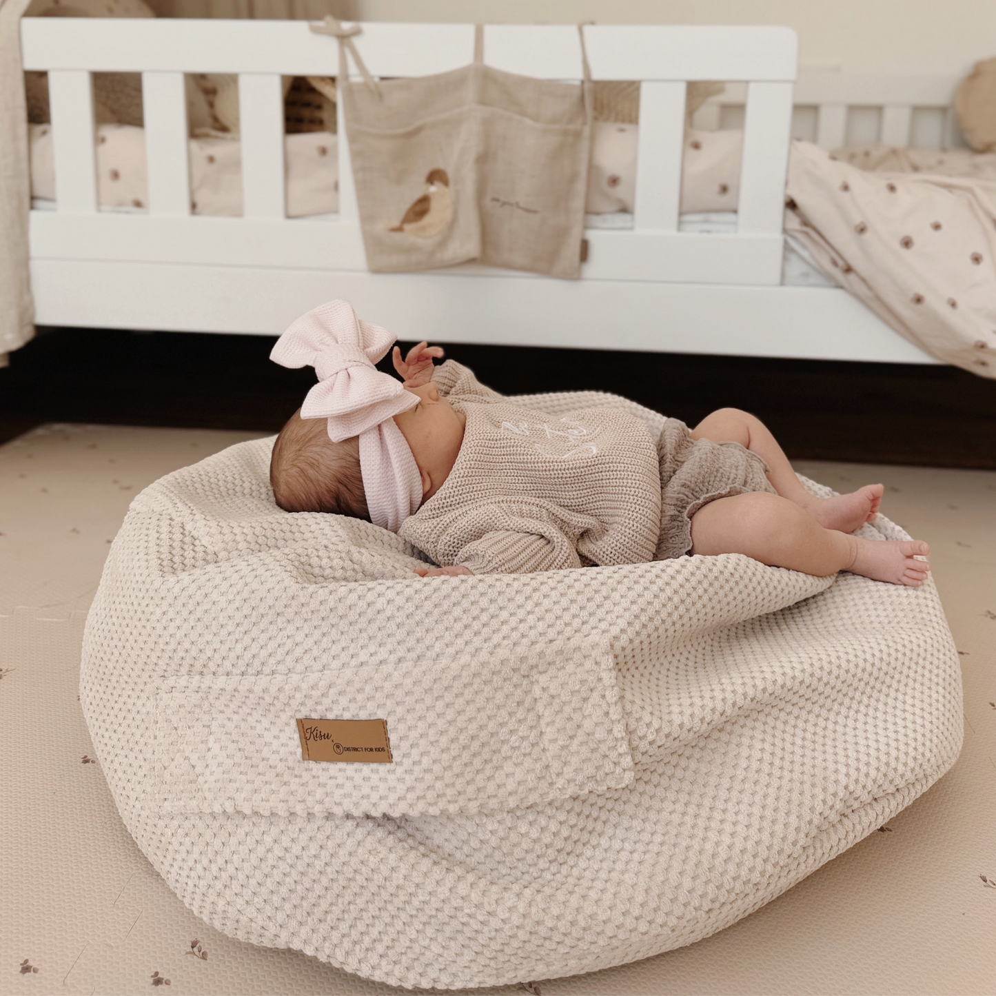 Sitzsack Waffelpique mit Stauraum | Hide and Seat by Kisu