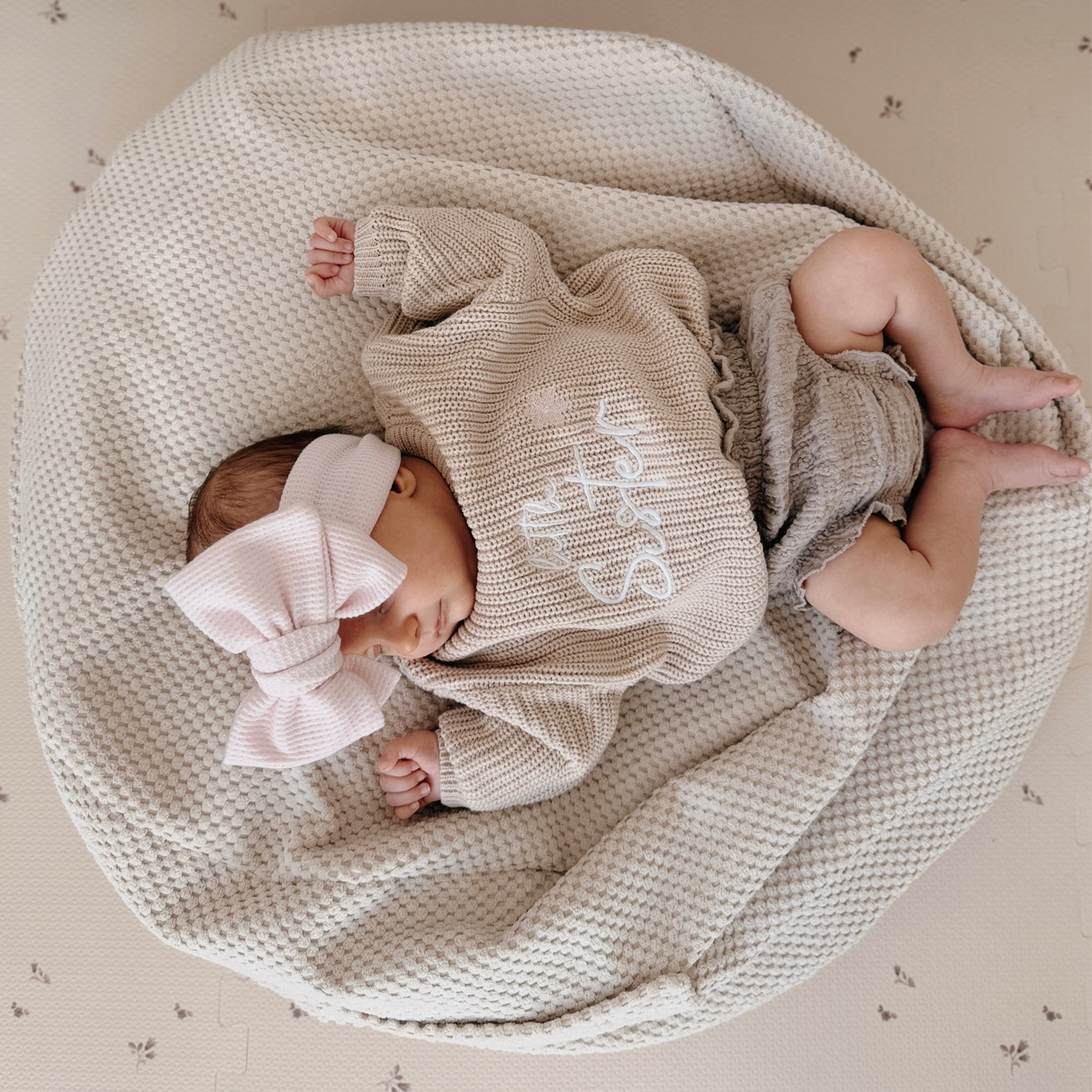 Sitzsack Waffelpique mit Stauraum | Hide and Seat by Kisu