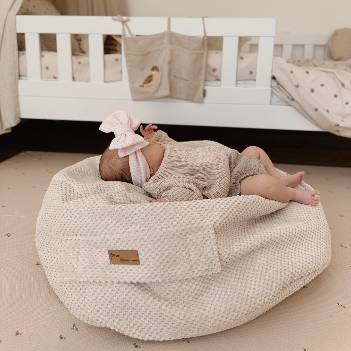 Sitzsack Waffelpique mit Stauraum | Hide and Seat by Kisu