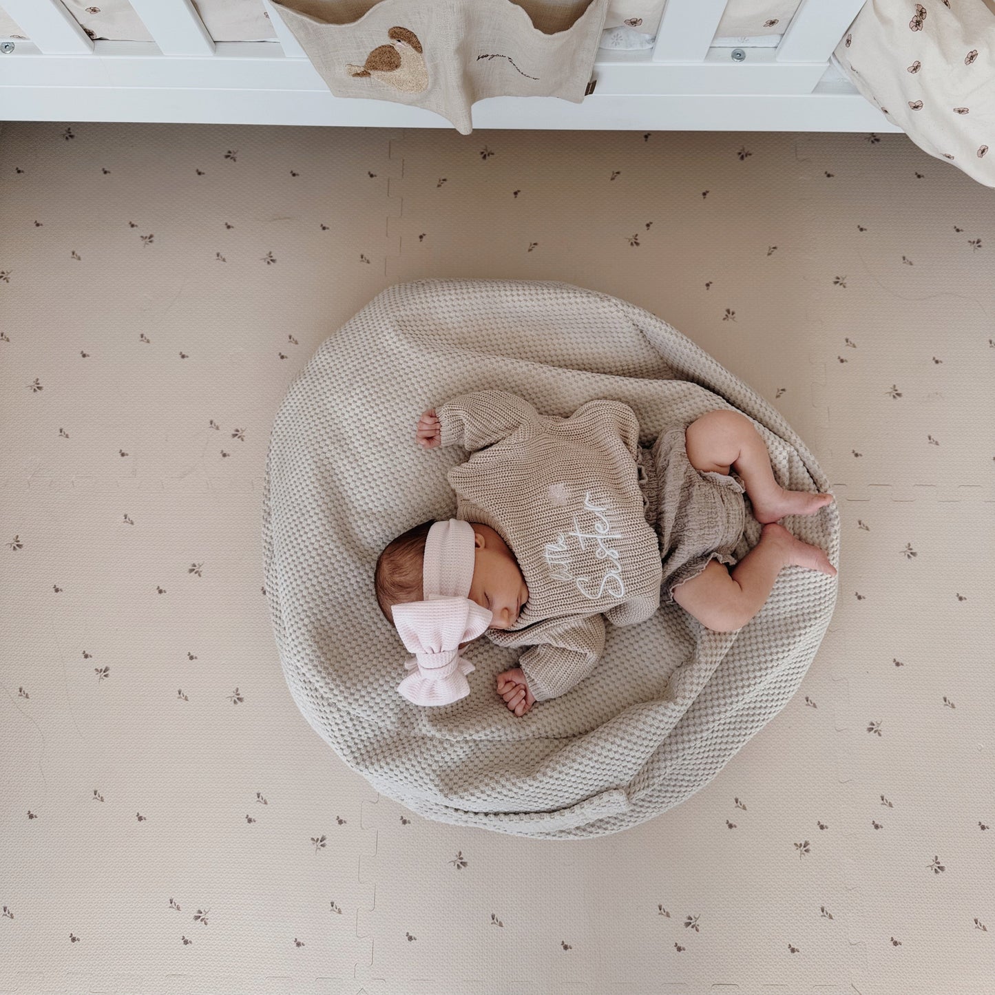 Sitzsack Waffelpique mit Stauraum | Hide and Seat by Kisu
