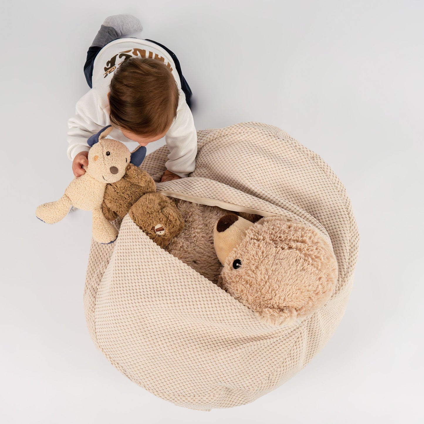 Sitzsack Waffelpique mit Stauraum | Hide and Seat by Kisu
