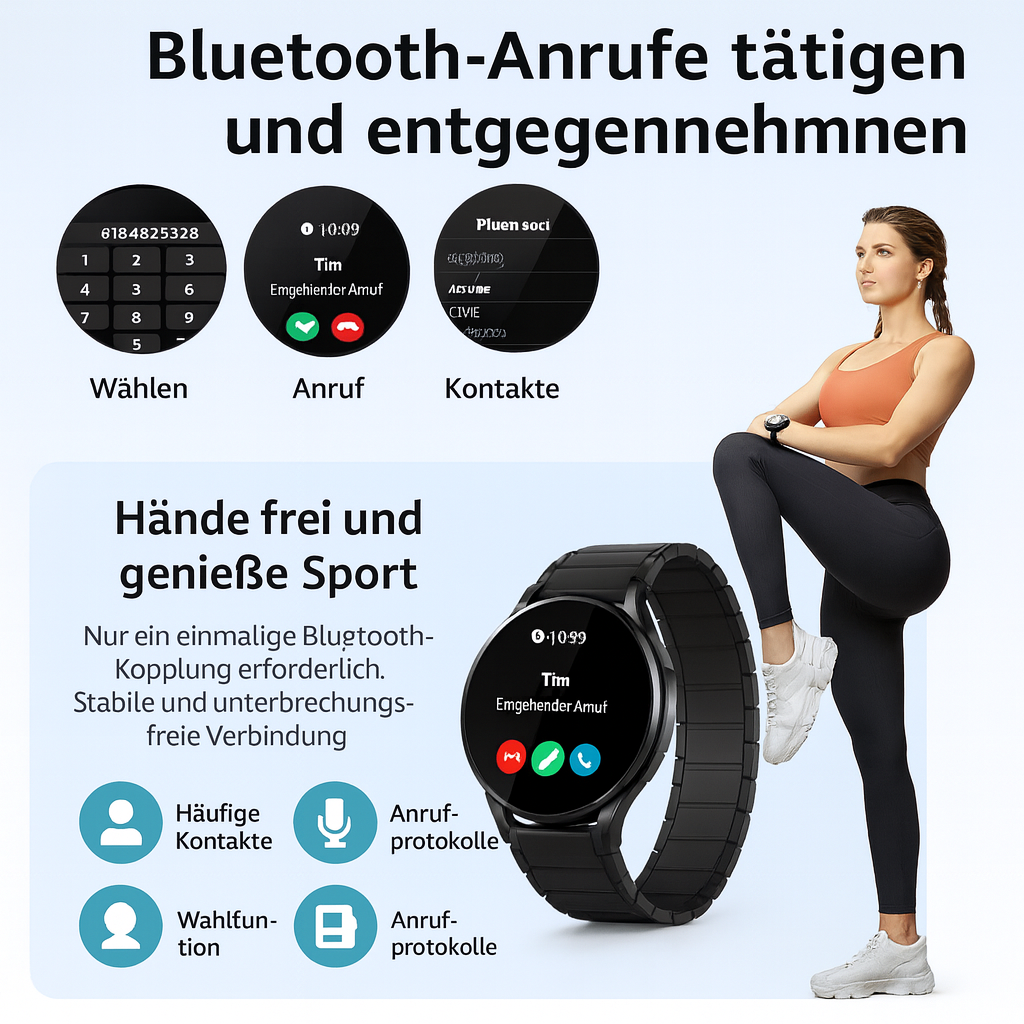 Ultra Smartwatch 1,43'' AMOLED, Bluetooth-Calls, 100 Sportmodi, IP68